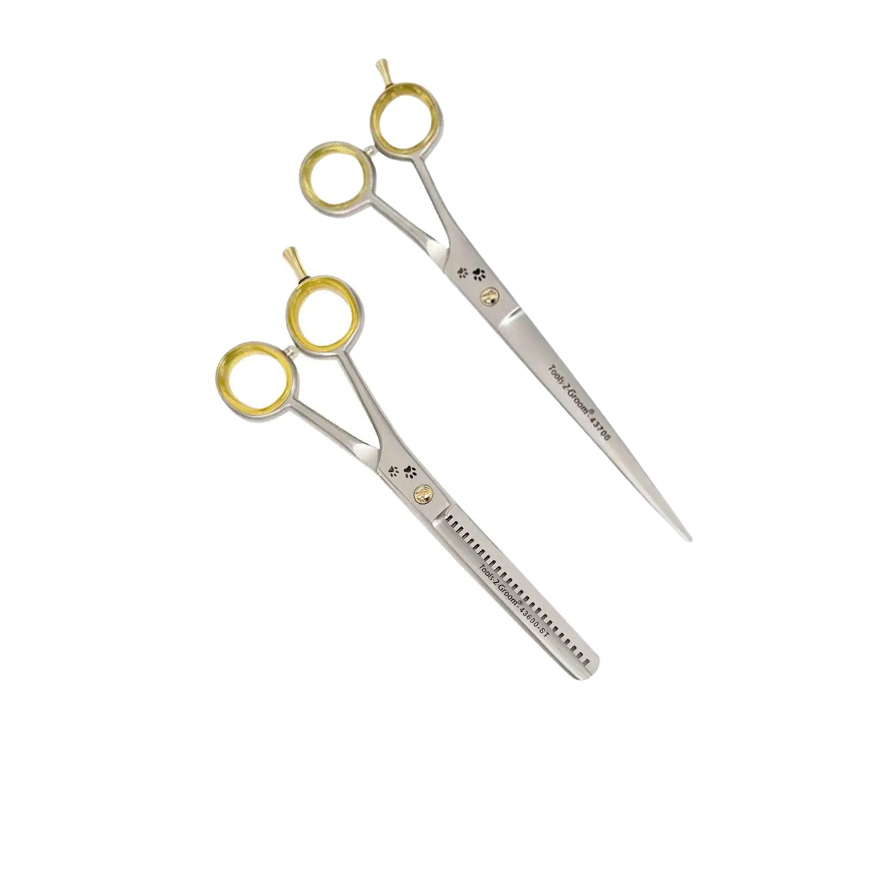 Set linkshandige Sharpe Edge Effileerschaar en rechte schaar